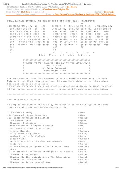 gamefaqs psp|Final Fantasy FAQs, Walkthroughs, and Guides for PSP.